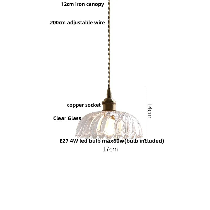 Helnys Nordic Walnut Wood LED Pendant Light Fixture Glass Hang Lamp