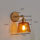 Helnys Clear Glass Wall Lights with Pull Chain Switch and Brass Finish