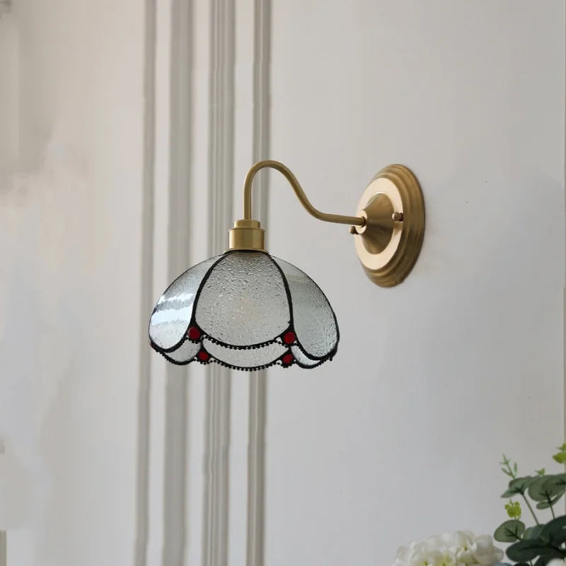 Helnys Vintage Copper Loft LED Wall Lights Glass Bedroom Lamparas De Pared
