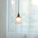 Helnys White Glass LED Pendant Lamp, Copper Hanging Light
