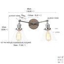 Helnys Retro LED Wall Light Fixtures with Pull Chain Switch, Industrial 2 Heads Sconce