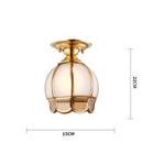 Helnys American Copper Vintage Ceiling Lights Glass LED Lamps