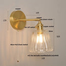 Helnys Nordic LED Wall Light Glass Up Down Rotate Copper Bedside Lamp