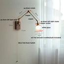 Helnys Pink Glass LED Swing Arm Wall Sconce