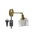 Helnys Copper Glass LED Bathroom Mirror Light Sconce, Nordic Modern Wall Lamp