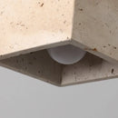 Helnys Square Yellow Travertine LED Pendant Light Fixture - Adjustable and Stylish