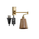 Helnys Wooden Wall Lamp Sconce with Pull Chain Switch for Bedroom and Bathroom