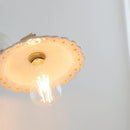 Helnys Ceramic Brass Swing Arm Wall Sconce LED Lamp for Kids Bedroom & Kitchen