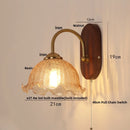 Helnys Wooden LED Wall Light Fixture with Pull Chain Switch