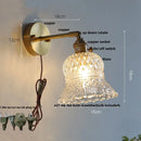 Helnys Amber Flower Glass Wall Light with Pull Chain Switch
