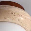 Helnys Round White Glass LED Ceiling Light - Modern Nordic Yellow Stone Lamp