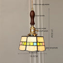 Helnys Vintage Europe Style LED Pendant Light with Wood, Copper, Glass Lampshade