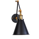 Helnys Retro LED Swing Arm Wall Sconce Black Industrial Vintage Loft Lamp
