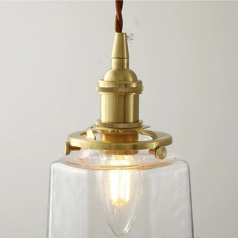Helnys Clear Glass LED Pendant Lamp Modern Nordic Style Adjustable Hanging Light