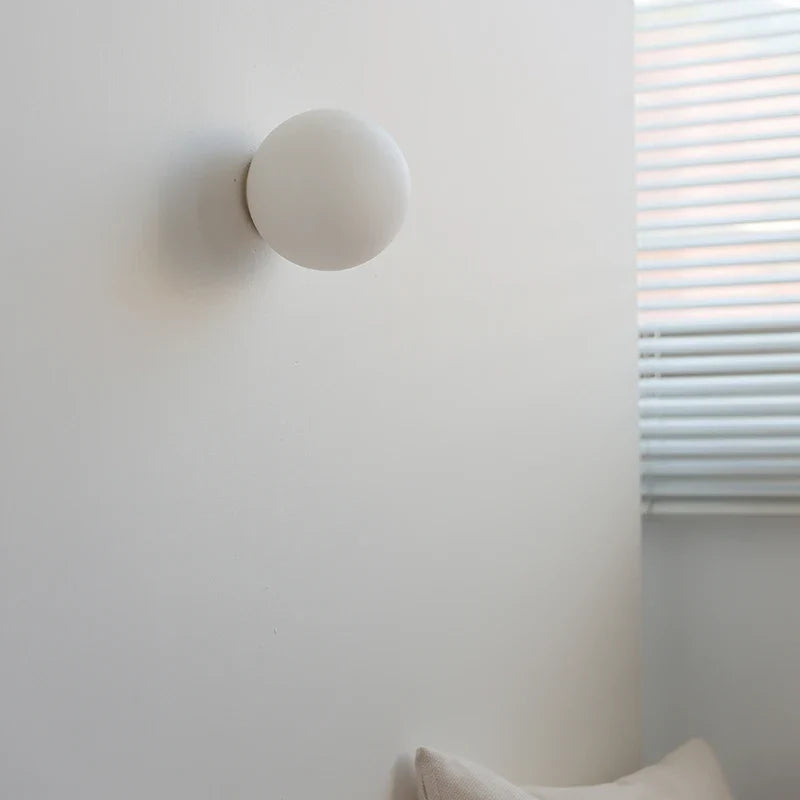 Helnys White Marble Ball LED Wall Sconce - Nordic Modern Stair Light Fixtures
