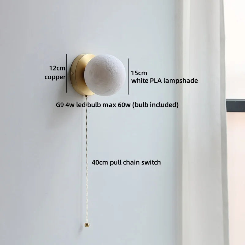 Helyn's Nordic Swing Arm LED Wall Lamp - Modern Copper Bedside Light