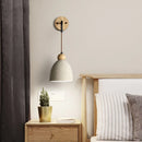 Helnys Modern Cement Lampshade LED Wall Lights with Pull Chain Switch