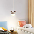 Helnys Stone Wood LED Pendant Lights - Modern Scandinavian Hanging Lamp for Bedrooms