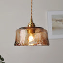 Helnys Amber Glass LED Pendant Light with Adjustable Copper Wire - Loft Style