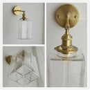 Helnys Copper Glass LED Bathroom Mirror Light Sconce, Nordic Modern Wall Lamp