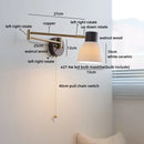 Helnys Swing Copper Arm LED Wall Lamp in White Ceramic