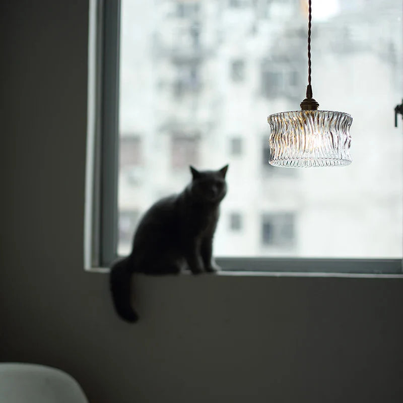 Helnys Nordic Glass LED Pendant Light for Dining Room and Bedside