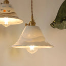 Helnys Ceramic Copper Knob Switch LED Pendant Light Fixture - Nordic Modern Dining Room Bar Lamp