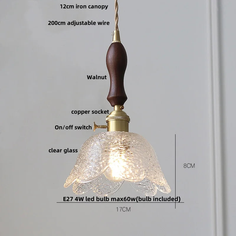 Helnys Nordic Glass LED Pendant Light for Study Porch Dining Room Home Decor