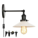 Helnys White LED Wall Lights - Industrial Style Bedside Lamp