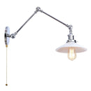 Helnys Vintage Industrial Swing Arm LED Wall Sconce with Pull Chain Switch