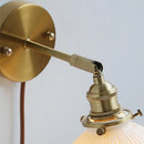 Helnys White Glass LED Wall Lights Nordic Modern Rotate Plug In Sconce Lamp