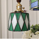 Helnys Green Glass LED Pendant Lamp Coffee Hallway Living Room Vintage Copper