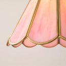 Helnys Glass Pendant Lamp Flower Pink Adjustable LED Hanging Lights