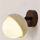 Helnys Wood Canopy LED Wall Sconce Yellow Stone Nordic Modern Makeup Mirror Light