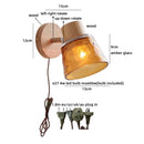 Helnys Amber Glass LED Wall Lamp Sconce for Stair, Living Room, and Makeup Mirror