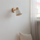 Helnys LED Wood Wall Lamp White Ceramic Japanese Style Mirror Light