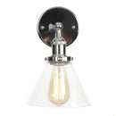 Helnys Vintage Industrial LED Wall Sconce with Pull Chain Switch Glass Bathroom Lamp