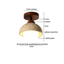 Helnys Black Stone LED Ceiling Lights - Nordic Modern Wood Canopy Ceiling Lamp