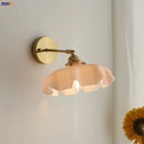Helnys Pink Glass LED Wall Sconce | Nordic Modern Bedroom Living Room Lamp