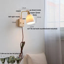 Helnys Rotatable Nordic Glass Wall Sconce with Pull Chain Switch