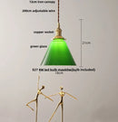 Modern Nordic Glass Pendant Light Fixture - Helnys Copper Socket LED Hanging Lamp