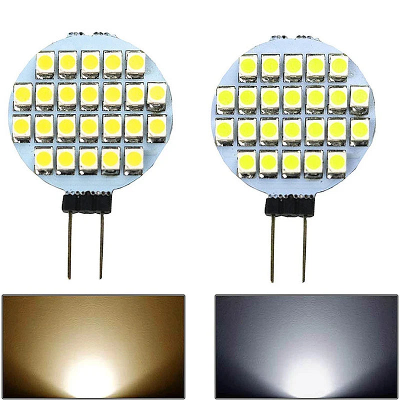 Helnys G4 LED Bulb 12V 3W 24 SMD3528 270LM Warm White/White Light 10pcs