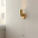 Helnys LED Wall Light Fixture Gold Copper Walnut Wood Japan Style InteriorBalcony Bedside lamp