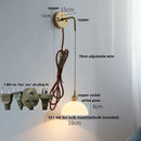 Helnys Nordic LED Wall Light Pull Chain Switch Glass Adjustable Stair Sconce