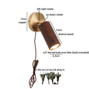 Helnys LED Wall Lights Walnut Ash Wood Gold Vintage Brass Living Room Bedroom Lamp