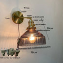 Helnys Copper Socket LED Wall Lamp Clear Glass Pull Chain Switch