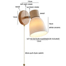 Helnys Ceramic LED Wall Sconce Light: Nordic Minimalist White Bedroom Lamp