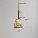 Helnys Butterfly Ceramic Copper LED Pendant Lamp, Nordic Modern Hanglamp for Home Indoor Decor