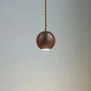 Helnys Black Walnut LED Pendant Lamp with Round Lampshade for Stylish Home Decor