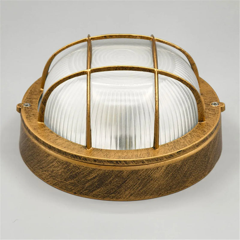 Helnys Rustic Glass Flush Mount Ceiling Light for Bathroom and Kitchen